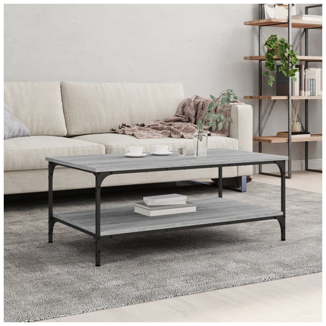 vidaXL Coffee Table Grey Sonoma 100x55x40 cm Engineered Wood