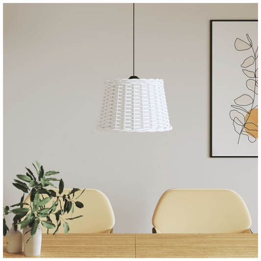 vidaXL Ceiling Lamp Shade White 40x26 cm Wicker