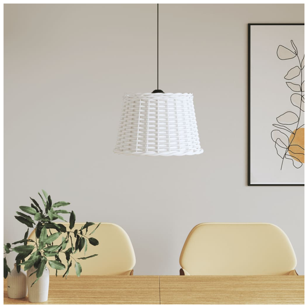 vidaXL Ceiling Lamp Shade White 40x26 cm Wicker