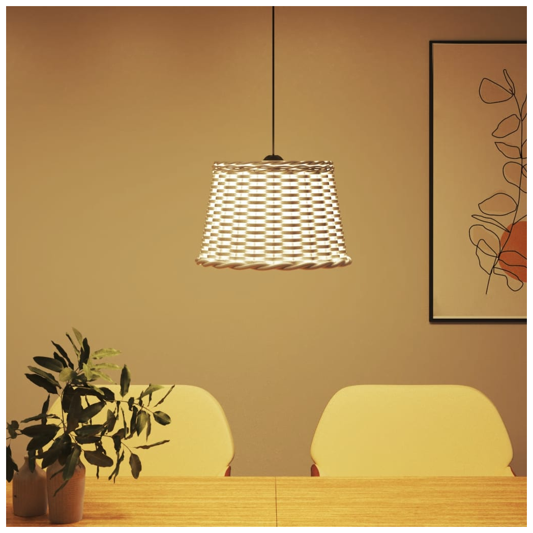 vidaXL Ceiling Lamp Shade White 40x26 cm Wicker