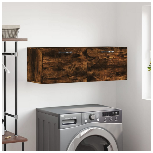 vidaXL Wall Cabinet Smoked Oak 100x36.5x35 cm Engineered Wood