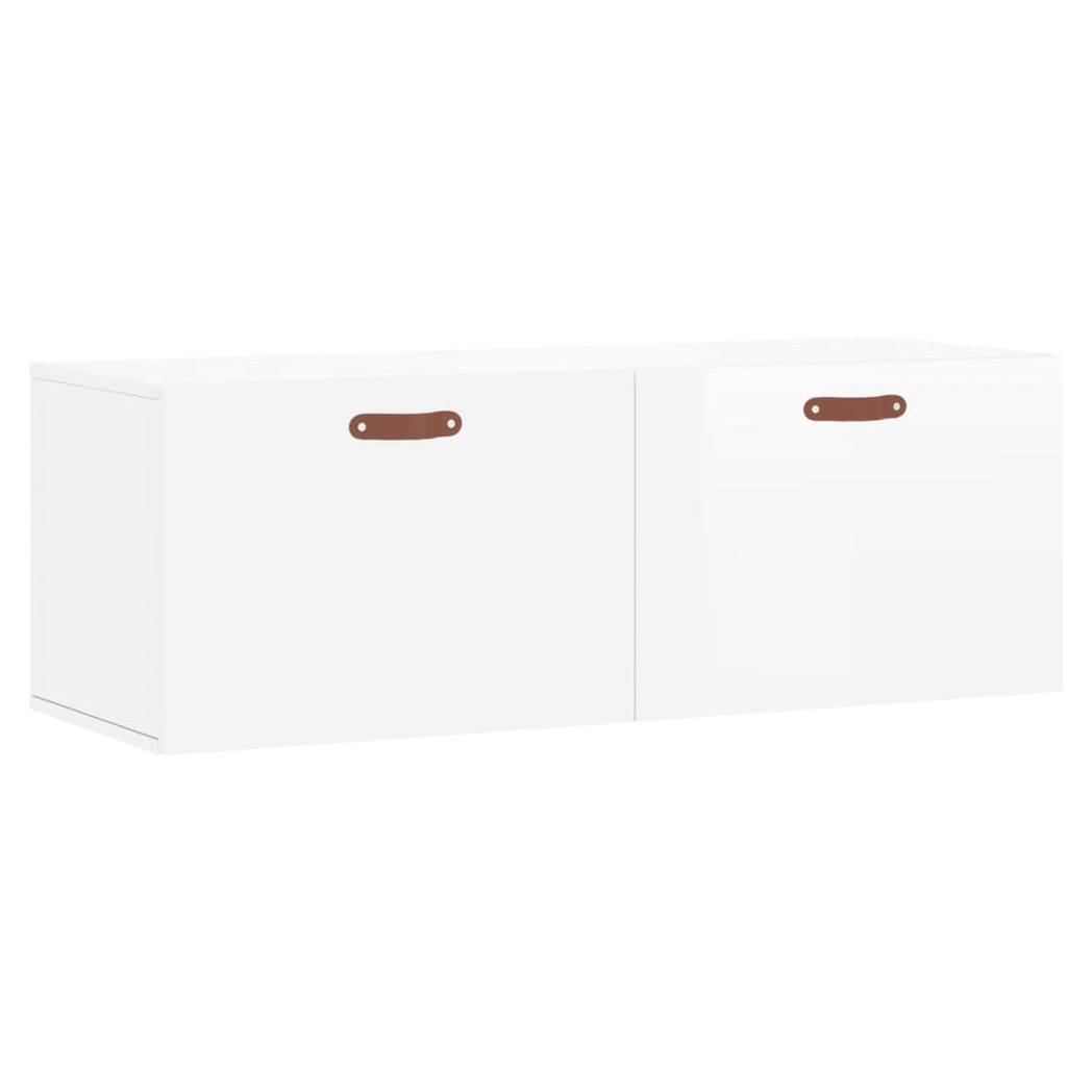 vidaXL Wall Cabinet High Gloss White 100x36.5x35 cm Engineered Wood