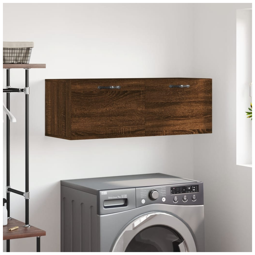 vidaXL Wall Cabinet Brown Oak 100x36.5x35 cm Engineered Wood