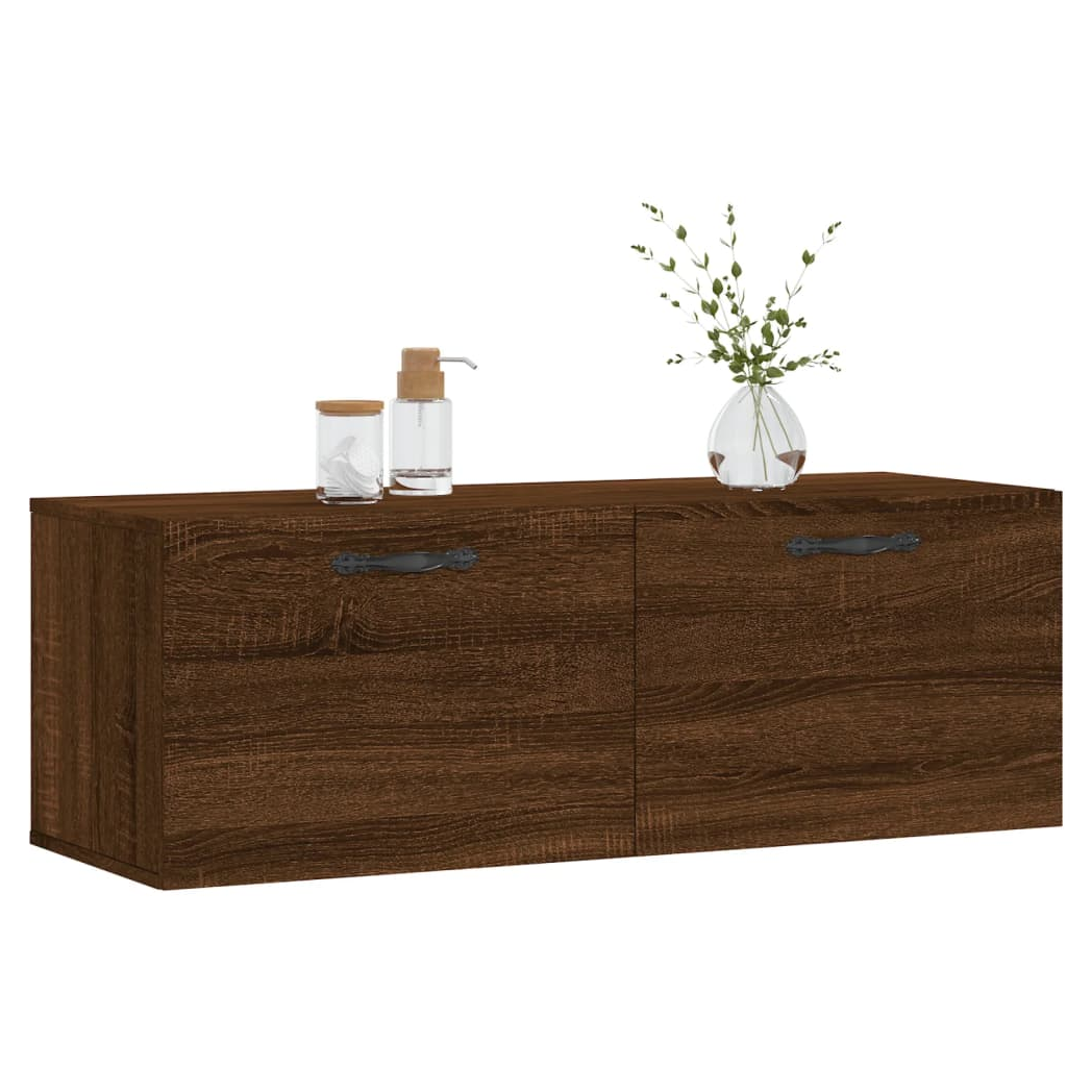 vidaXL Wall Cabinet Brown Oak 100x36.5x35 cm Engineered Wood