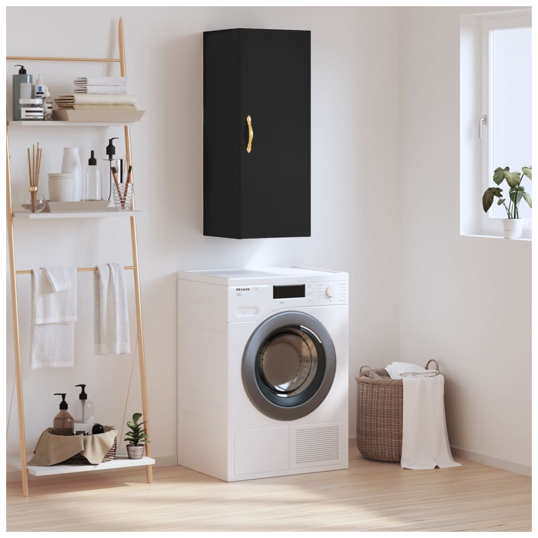 vidaXL Wall Mounted Cabinet Black 34.5x34x90 cm