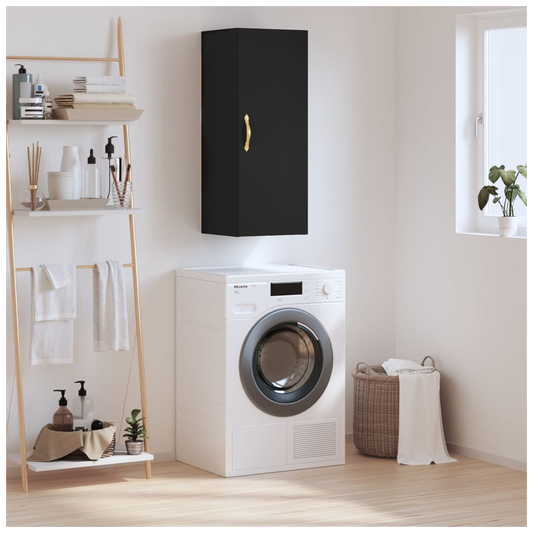 vidaXL Wall Mounted Cabinet Black 34.5x34x90 cm