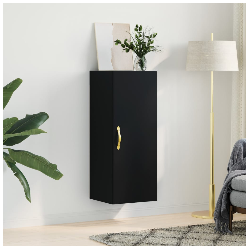 vidaXL Wall Mounted Cabinet Black 34.5x34x90 cm