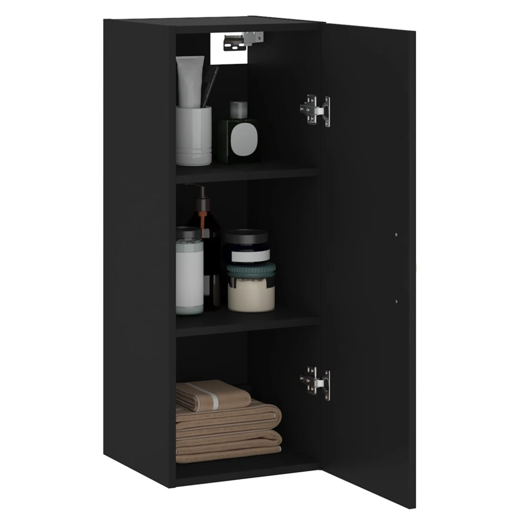 vidaXL Wall Mounted Cabinet Black 34.5x34x90 cm