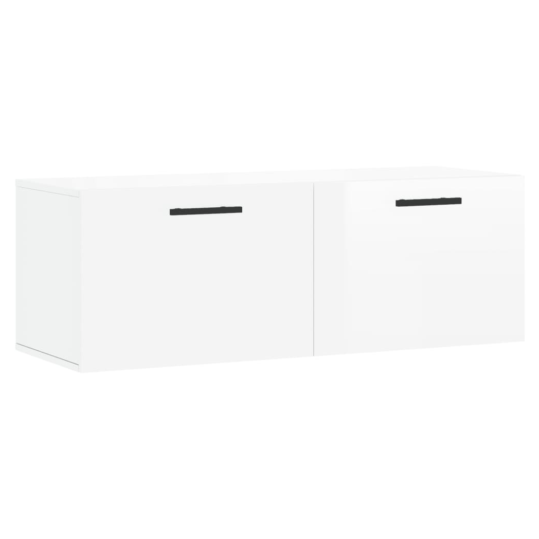 vidaXL Wall Cabinet High Gloss White 100x36.5x35 cm Engineered Wood