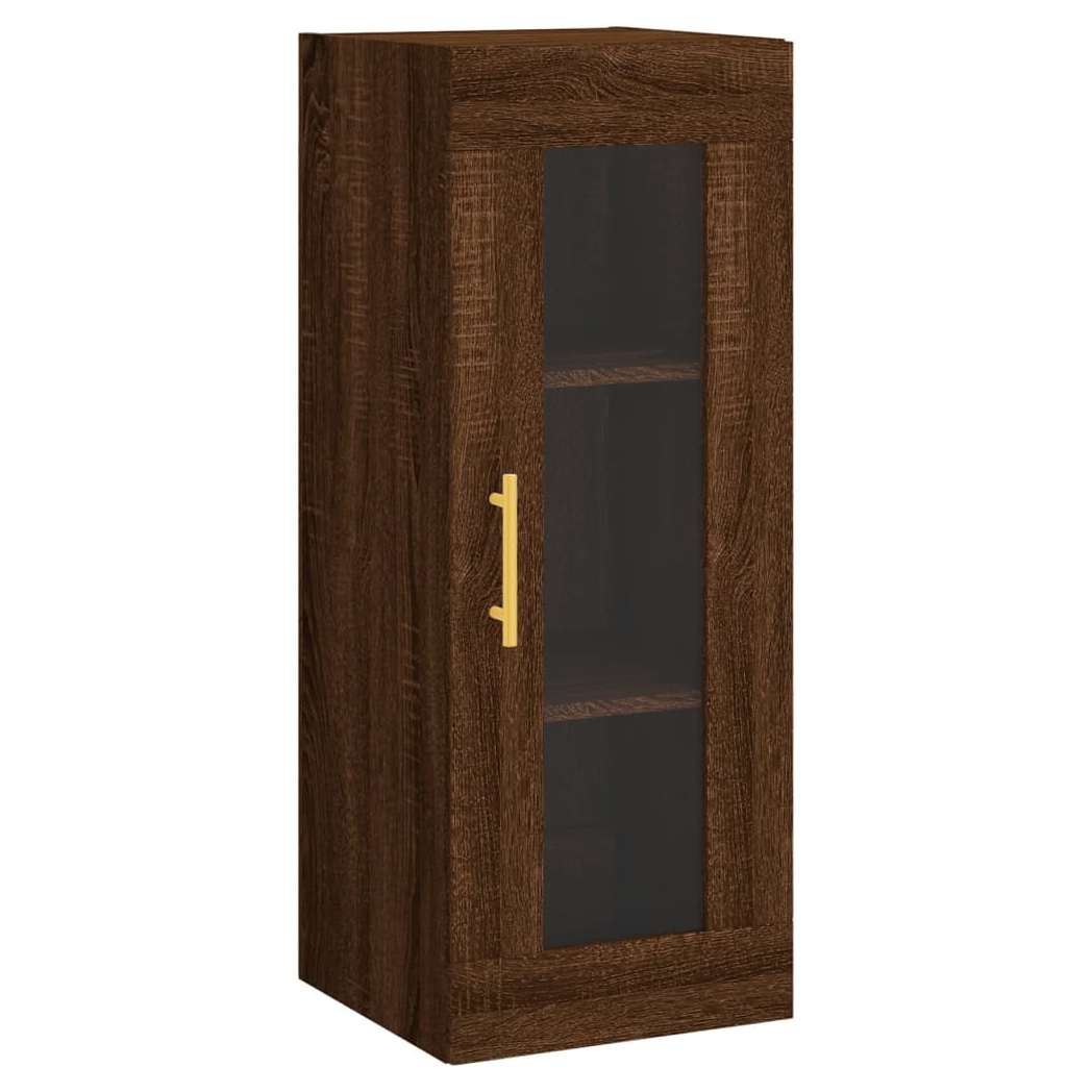 vidaXL Wall Mounted Cabinet Brown Oak 34.5x34x90 cm