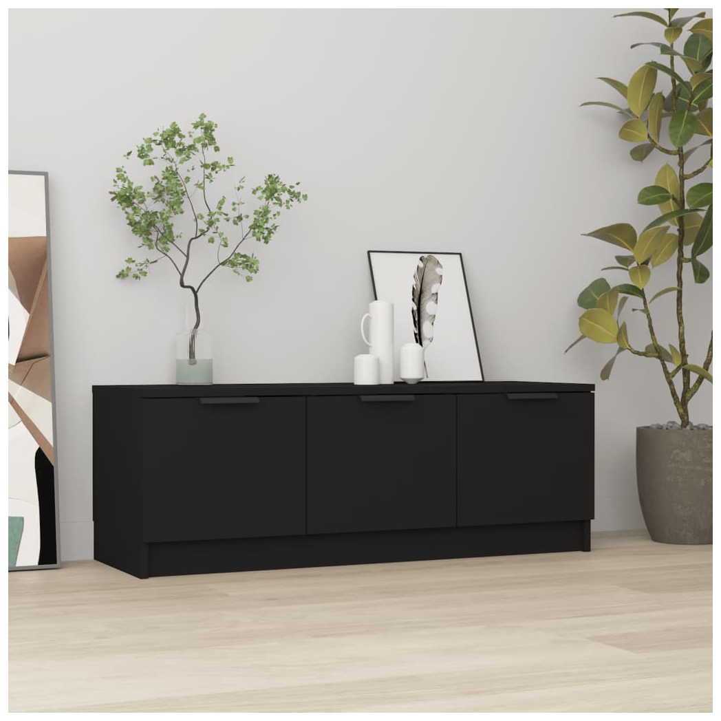 vidaXL TV Cabinet Black 102x35x36.5 cm Engineered Wood