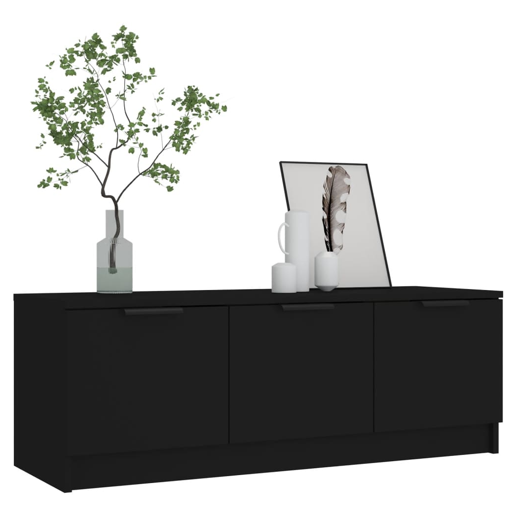 vidaXL TV Cabinet Black 102x35x36.5 cm Engineered Wood