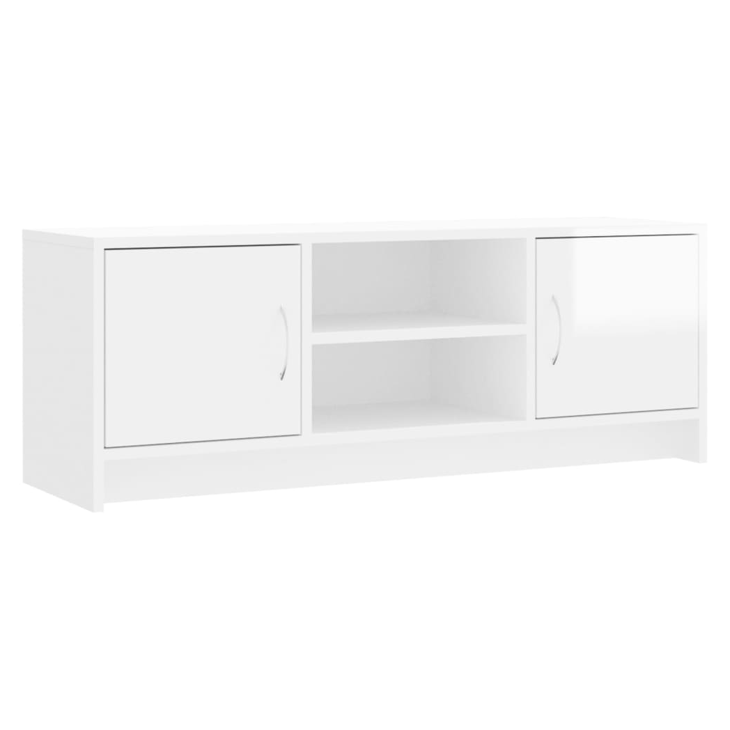 vidaXL TV Cabinet High Gloss White 102x30x37.5 cm Engineered Wood