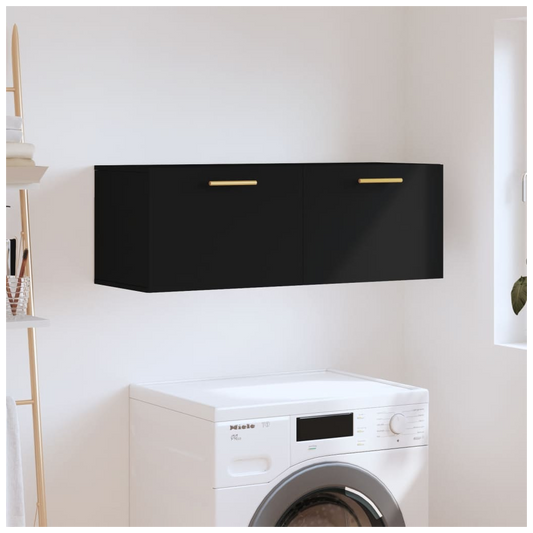 vidaXL Wall Cabinet Black 100x36.5x35 cm Engineered Wood