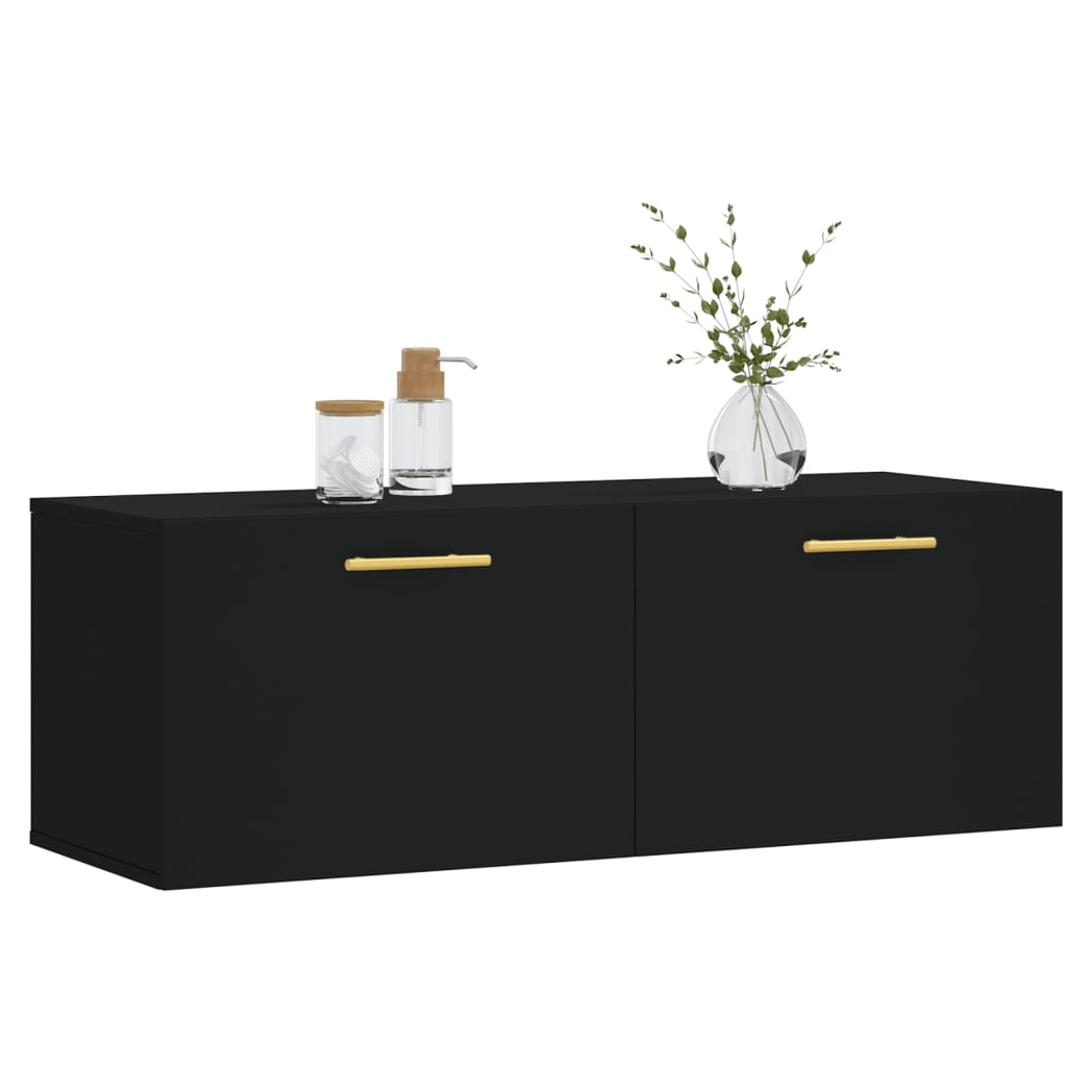 vidaXL Wall Cabinet Black 100x36.5x35 cm Engineered Wood