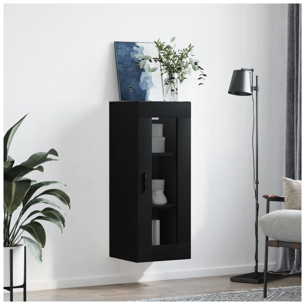 vidaXL Wall Mounted Cabinet Black 34.5x34x90 cm