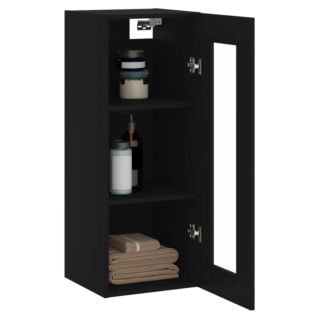 vidaXL Wall Mounted Cabinet Black 34.5x34x90 cm