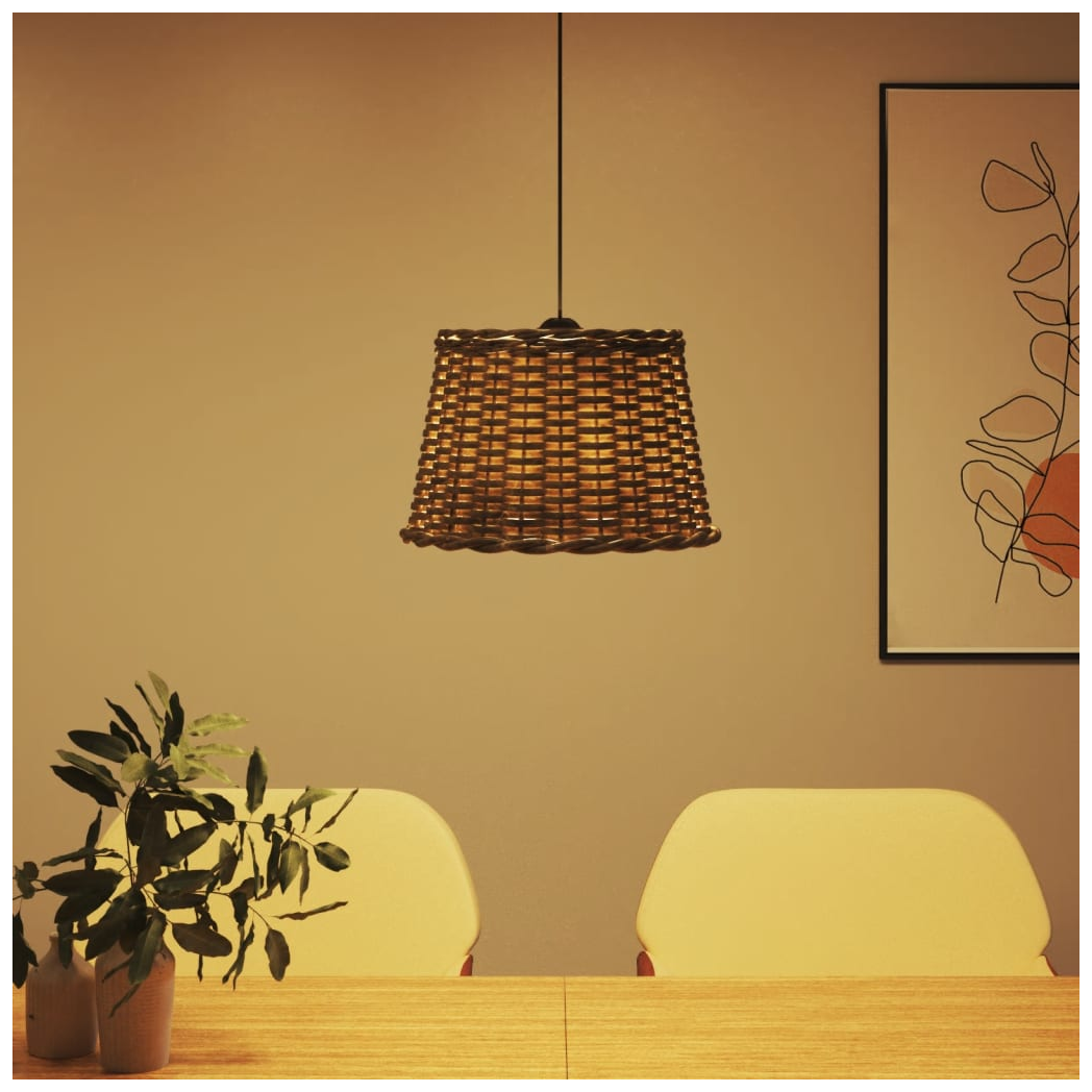 vidaXL Ceiling Lamp Shade Brown 40x26 cm Wicker