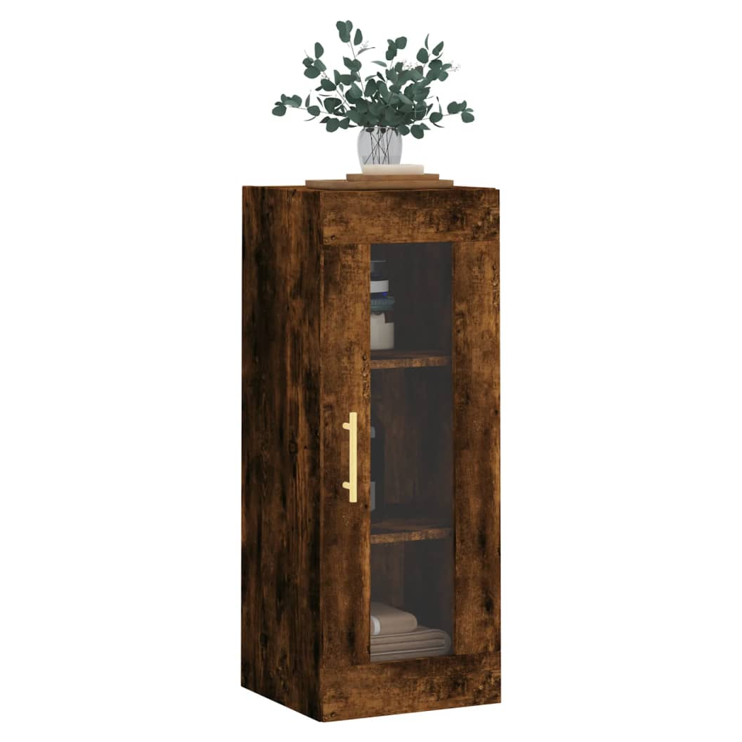 vidaXL Wall Mounted Cabinet Smoked Oak 34.5x34x90 cm