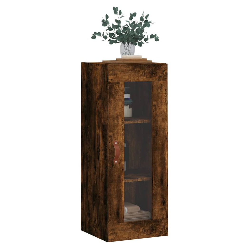 vidaXL Wall Mounted Cabinet Smoked Oak 34.5x34x90 cm