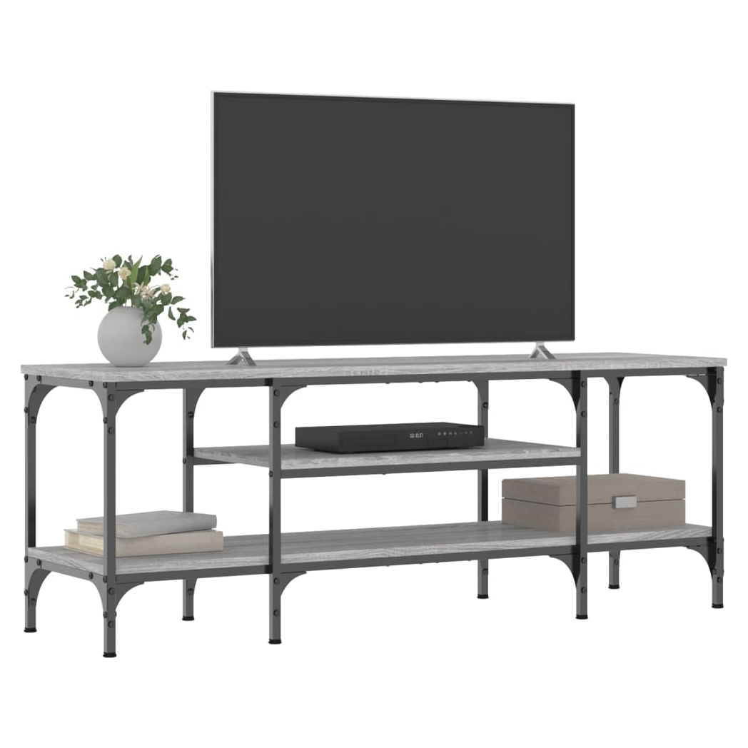 vidaXL TV Cabinet Grey Sonoma 121x35x45 cm Engineered Wood&Iron