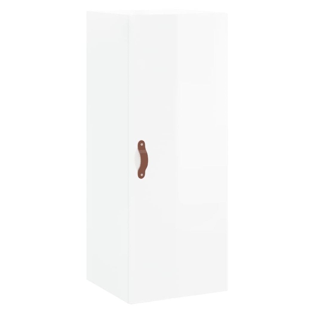 vidaXL Wall Mounted Cabinet High Gloss White 34.5x34x90 cm