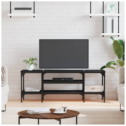 vidaXL TV Cabinet Black 121x35x45 cm Engineered Wood&Iron