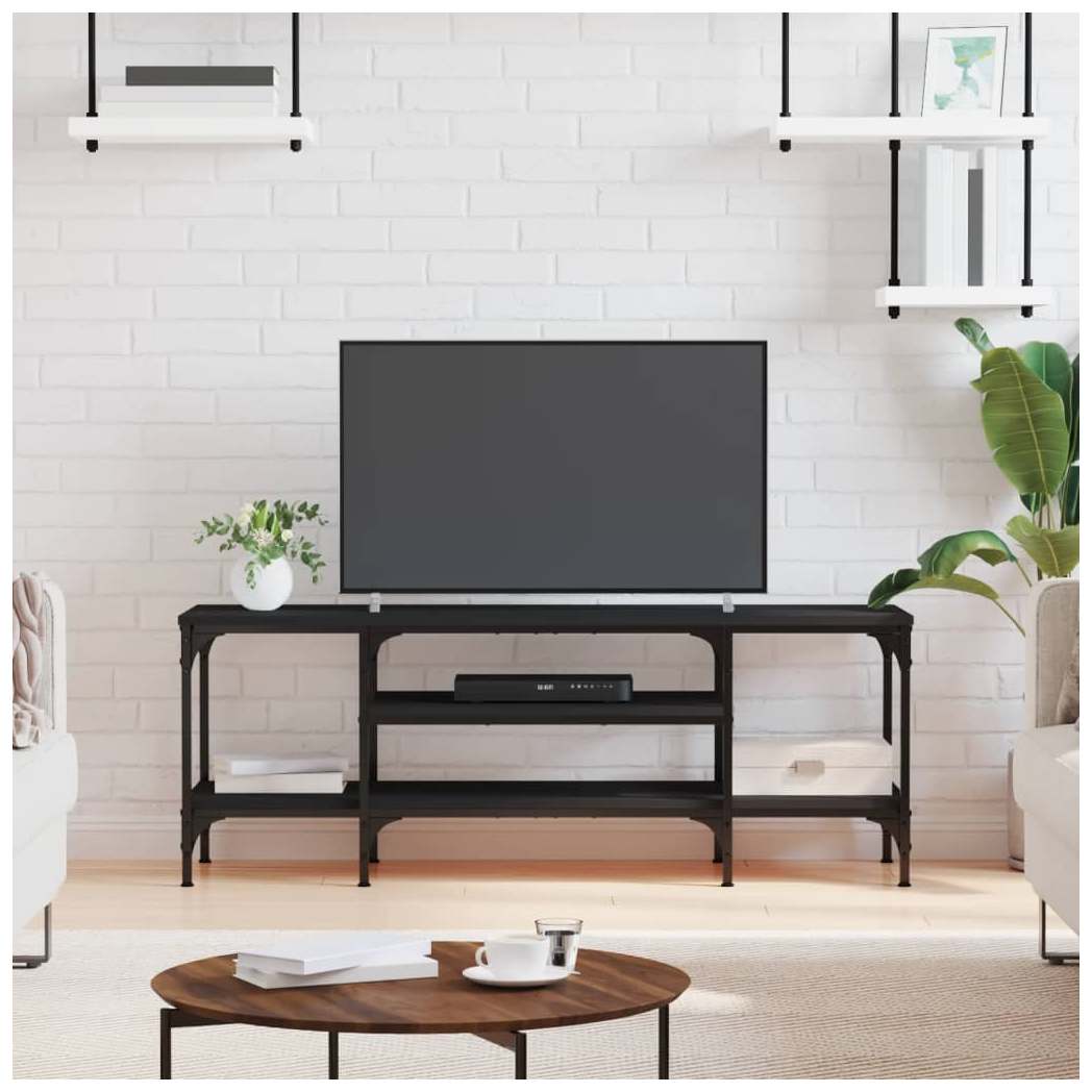 vidaXL TV Cabinet Black 121x35x45 cm Engineered Wood&Iron