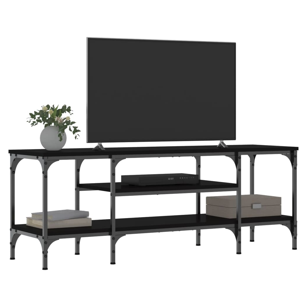 vidaXL TV Cabinet Black 121x35x45 cm Engineered Wood&Iron