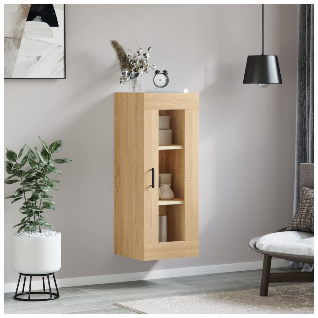 vidaXL Wall Mounted Cabinet Sonoma Oak 34.5x34x90 cm