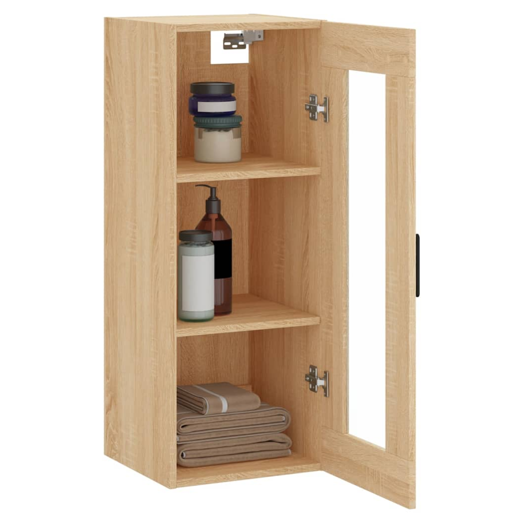 vidaXL Wall Mounted Cabinet Sonoma Oak 34.5x34x90 cm