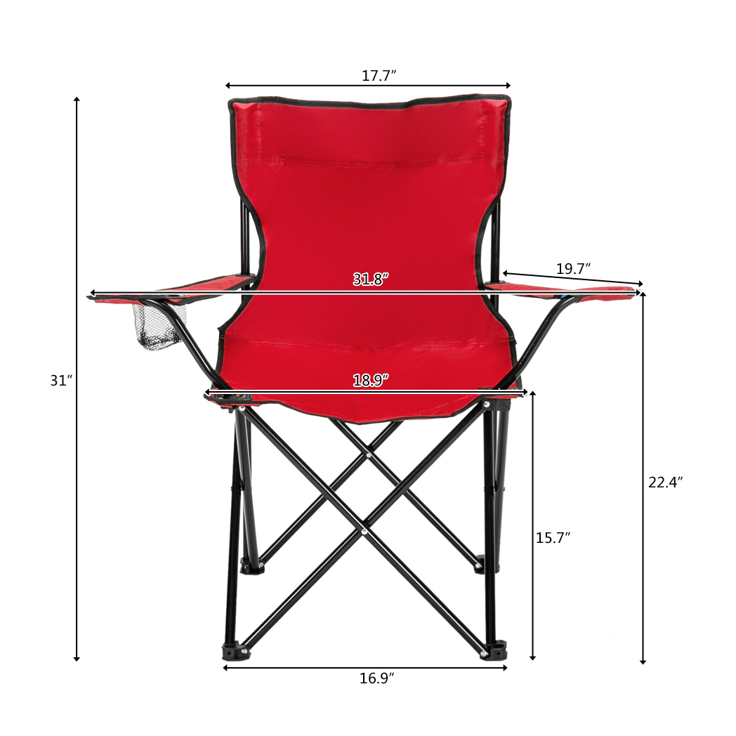 Small Camp Chair 80x50x50 Red