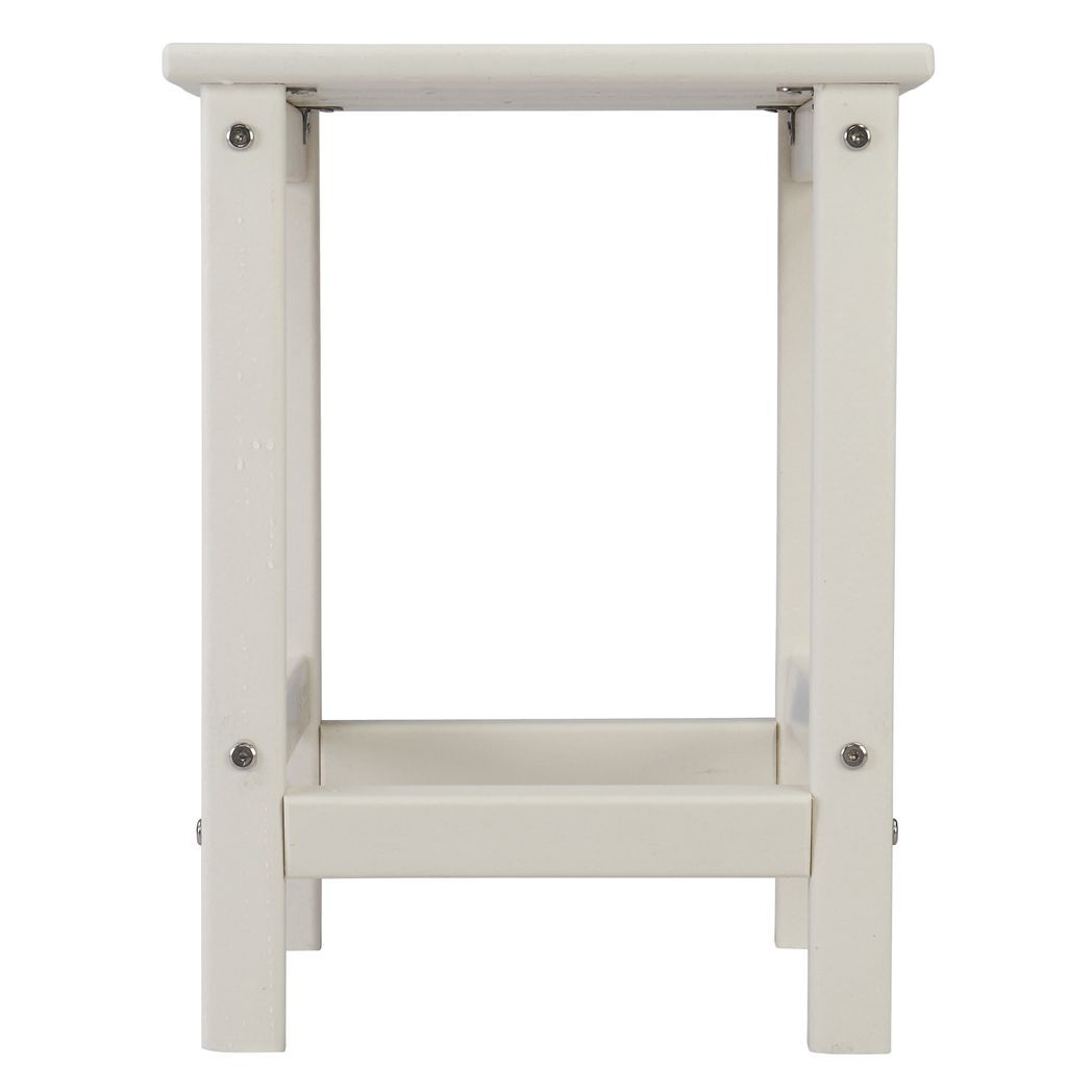 36*36*47cm Single Layer Square HDPE Side Table White