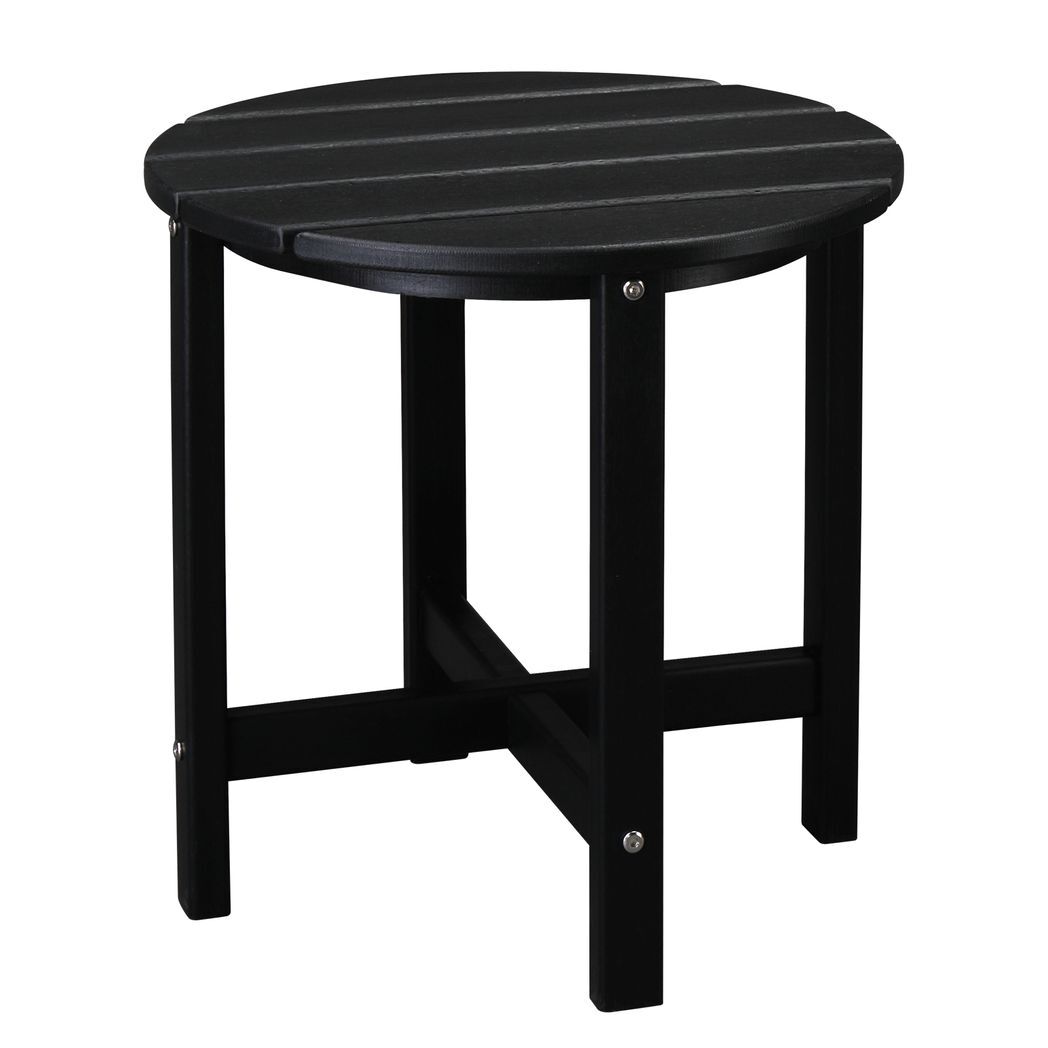 46*46*46cm Single Layer Round HDPE Side Table Black