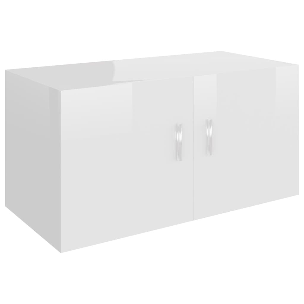 vidaXL Wall Mounted Cabinet High Gloss White 80x39x40 cm Engineered Wood