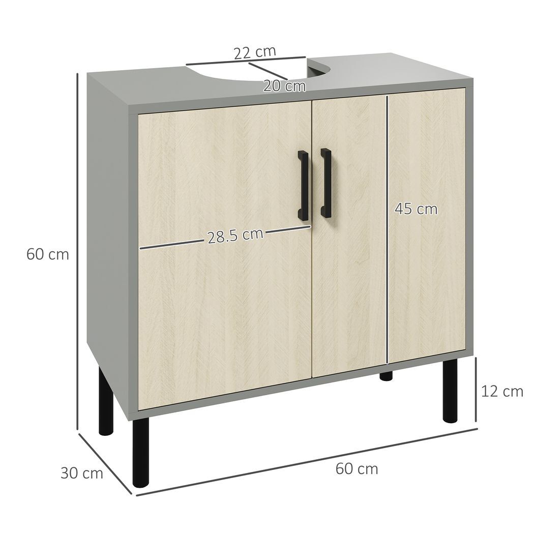 kleankin Bathroom Sink Cabinet, Under Sink Basin Storage Cupboard with Shelf