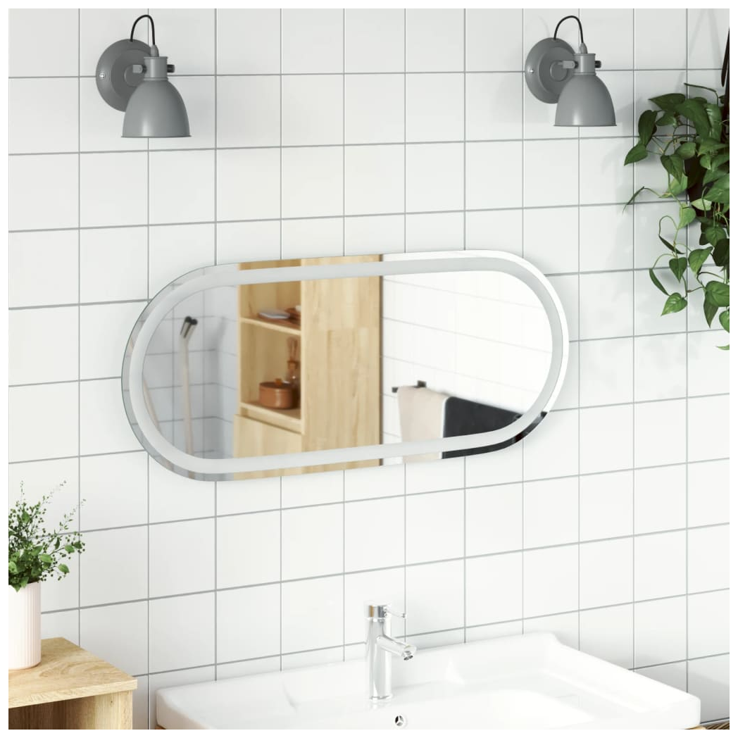 vidaXL LED Bathroom Mirror 90x40 cm Oval