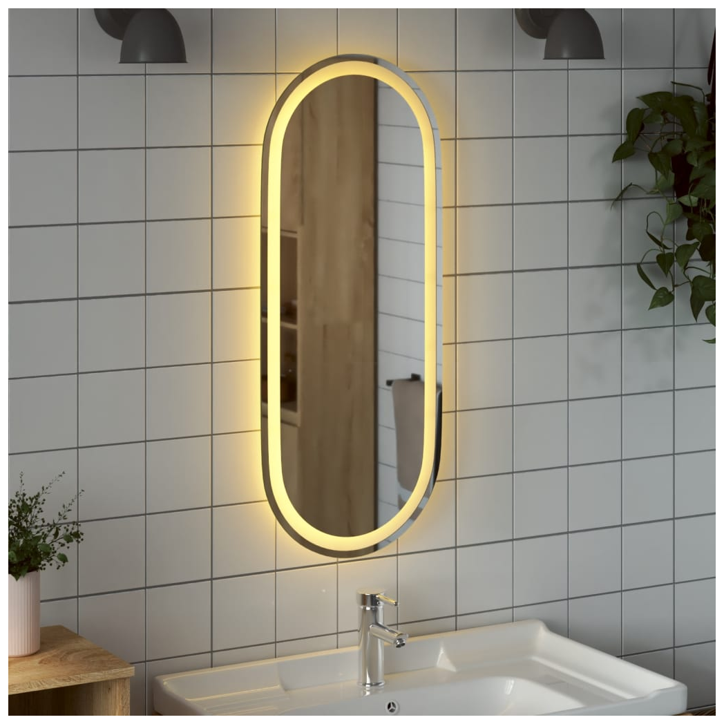 vidaXL LED Bathroom Mirror 90x40 cm Oval