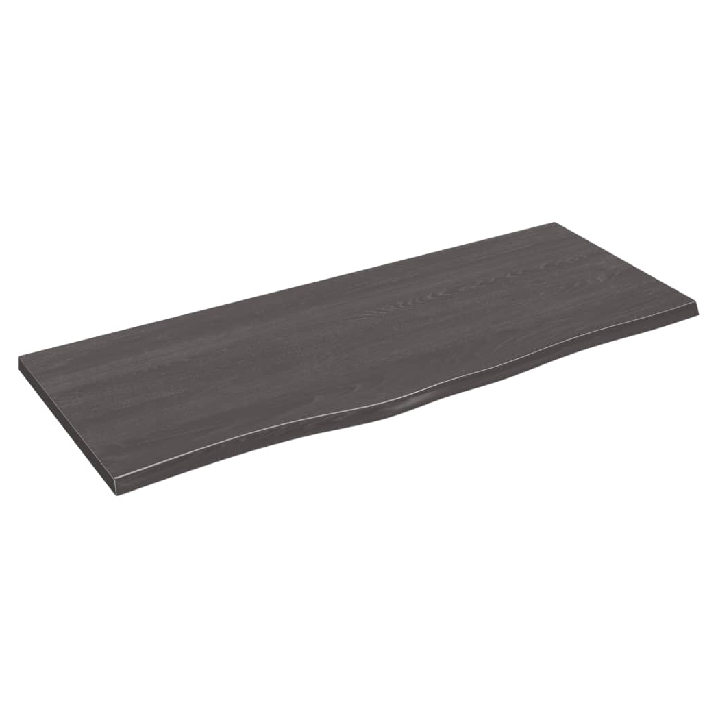 vidaXL Table Top Dark Grey 100x40x2 cm Treated Solid Wood Oak