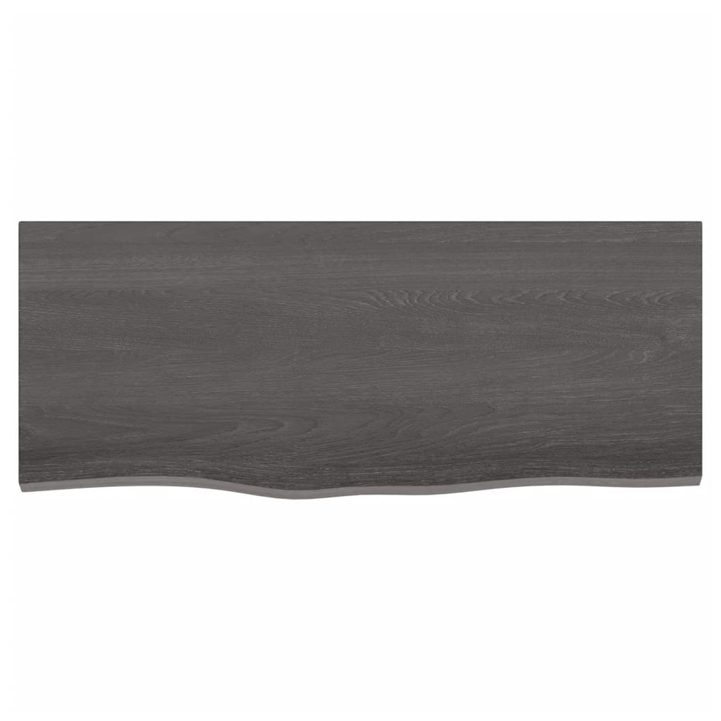 vidaXL Table Top Dark Grey 100x40x2 cm Treated Solid Wood Oak