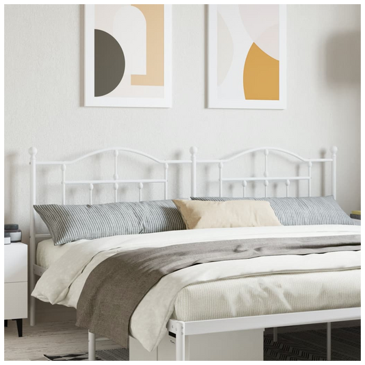 vidaXL Metal Headboard White 193 cm