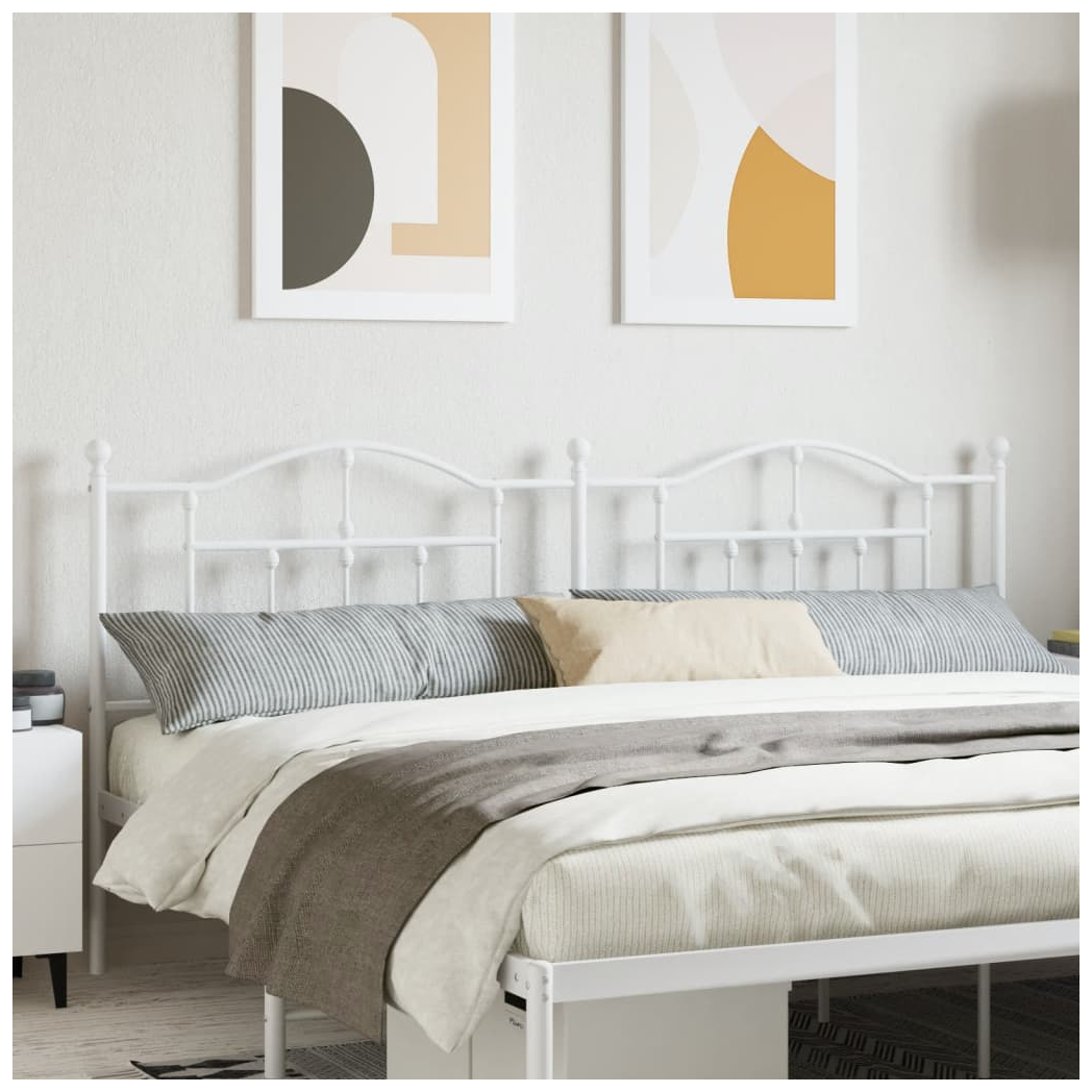 vidaXL Metal Headboard White 193 cm