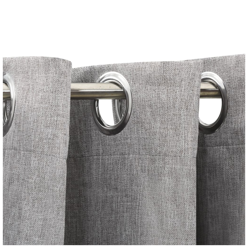 vidaXL Linen-Look Blackout Curtains with Grommets 2pcs Grey 140x225cm