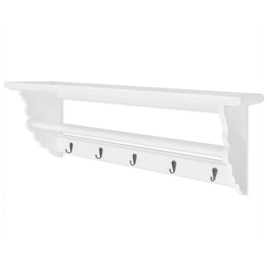 vidaXL Coat Rack MDF White Baroque Style