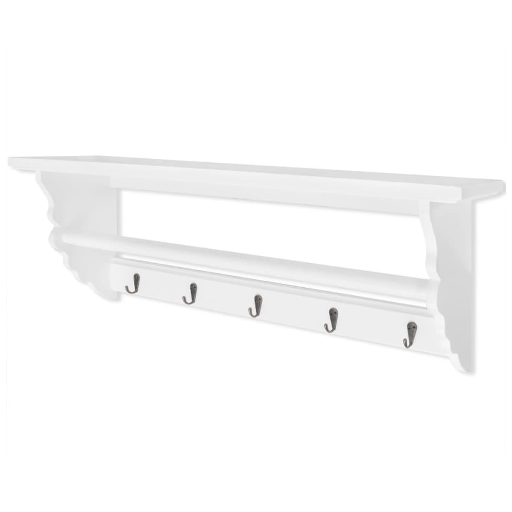 vidaXL Coat Rack MDF White Baroque Style