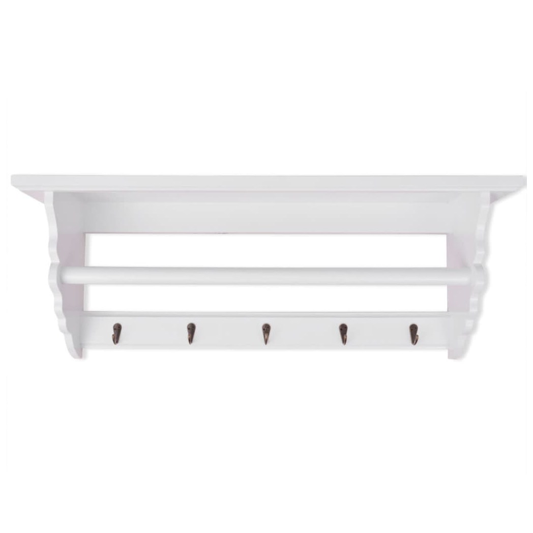 vidaXL Coat Rack MDF White Baroque Style