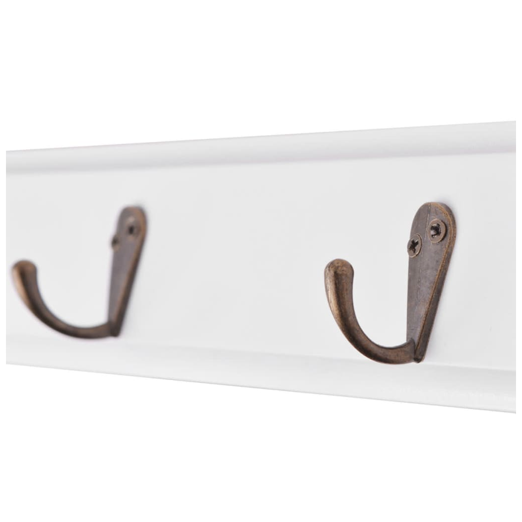 vidaXL Coat Rack MDF White Baroque Style