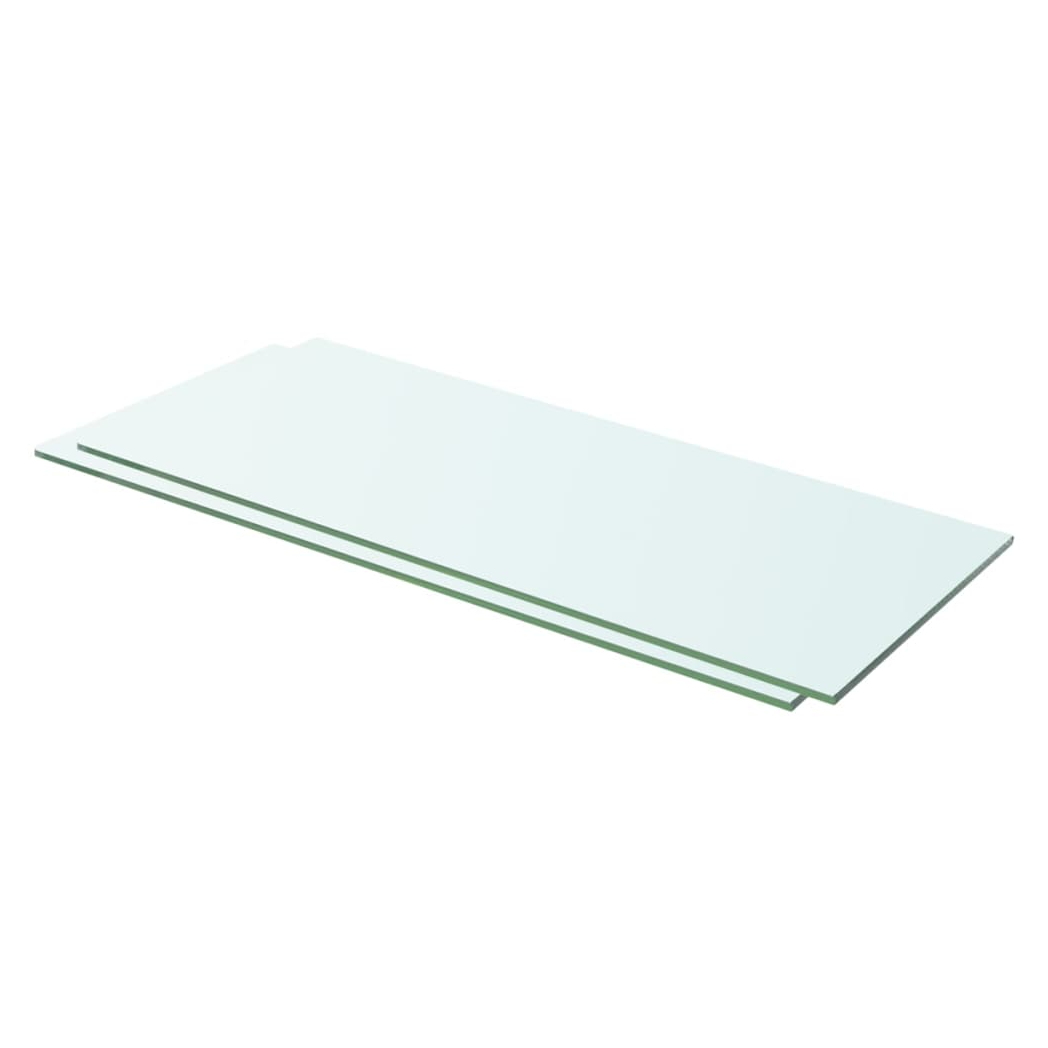 vidaXL Shelves 2 pcs Panel Glass Clear 60x20 cm