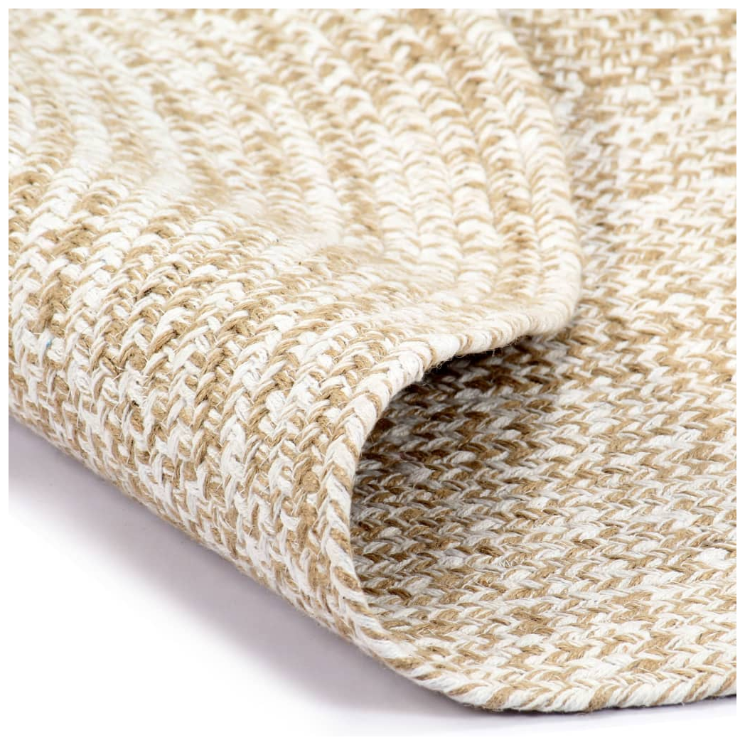 vidaXL Handmade Rug Jute White and Natural 90 cm