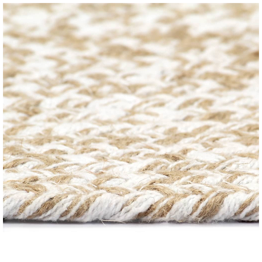 vidaXL Handmade Rug Jute White and Natural 90 cm